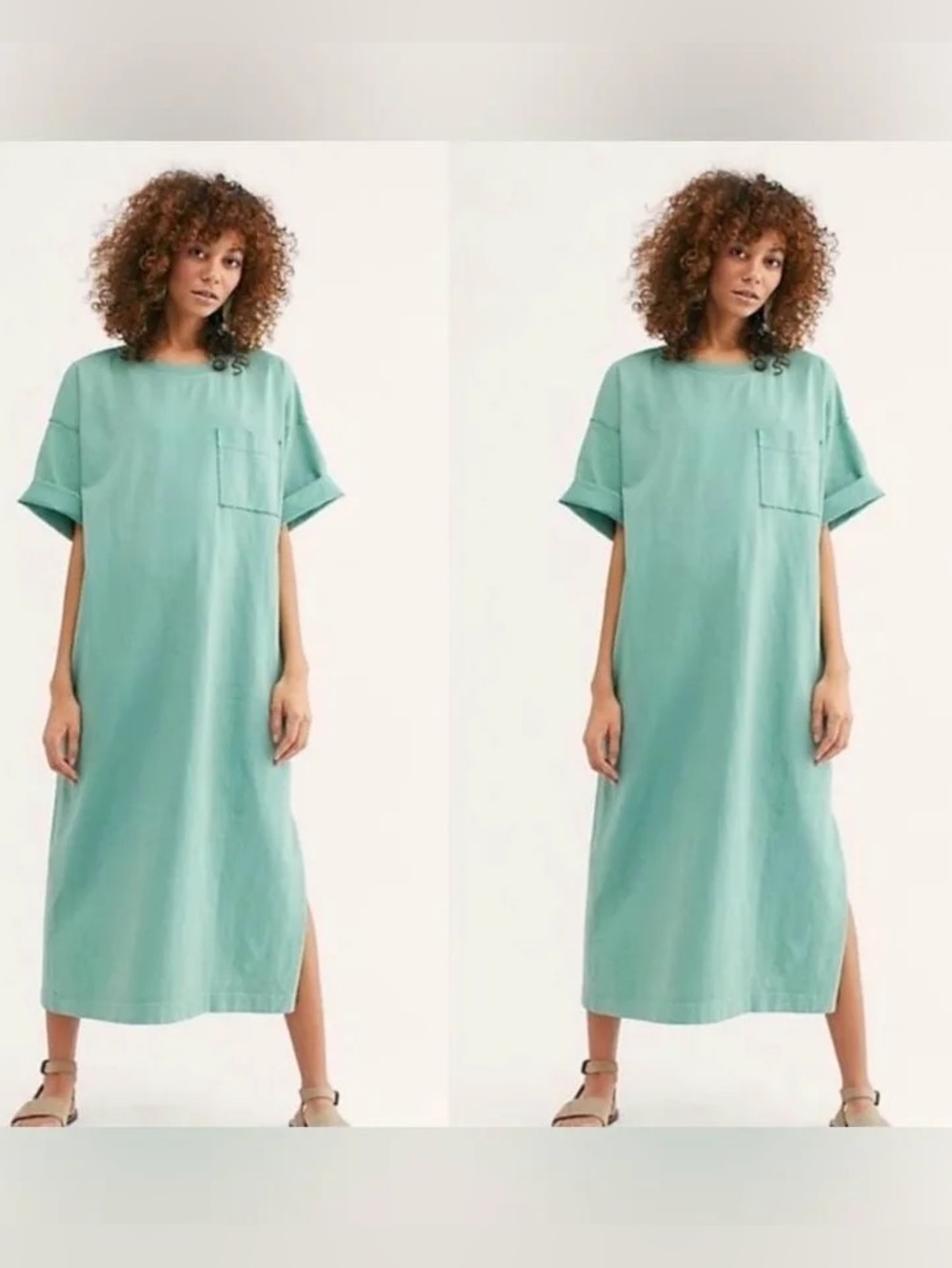 Free People Beach Camilla Shirtdress- Mint